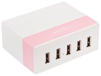 Сетевая зарядка Remax 5 USB 2.4 А (RU-U1) розовый