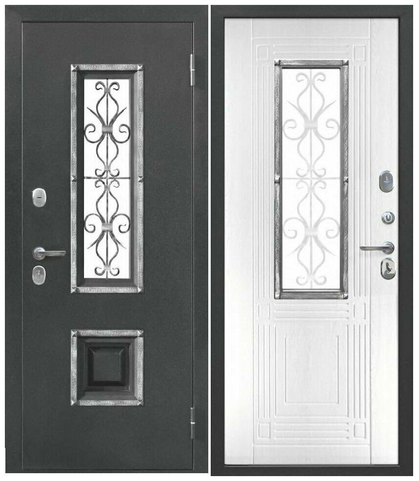 Дверь входная Ferroni Венеция серебро 2050х960 мм левая - фотография № 3