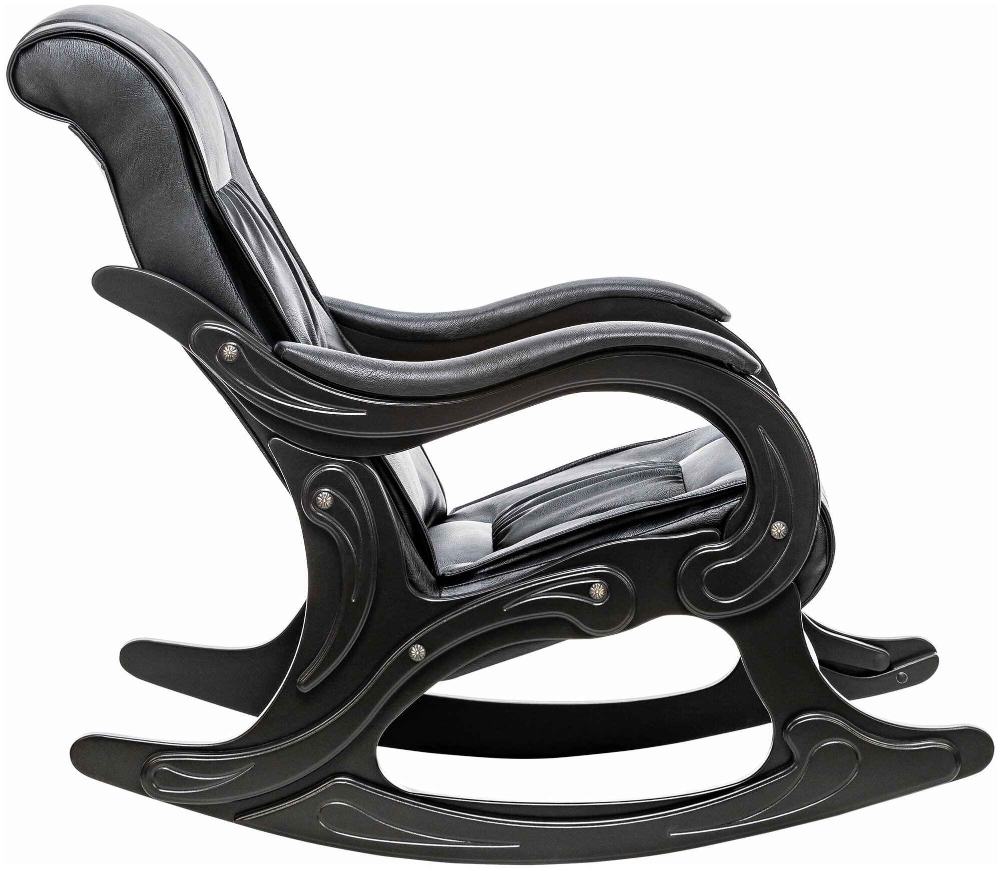 Кресло-качалка Модель 77 Венге, к/з Dundi 109 - фотография № 4