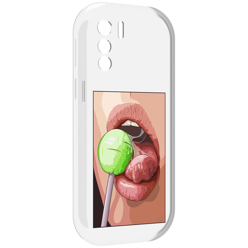 Чехол MyPads зеленый-чупа-чупс женский для UleFone Note 13P задняя-панель-накладка-бампер