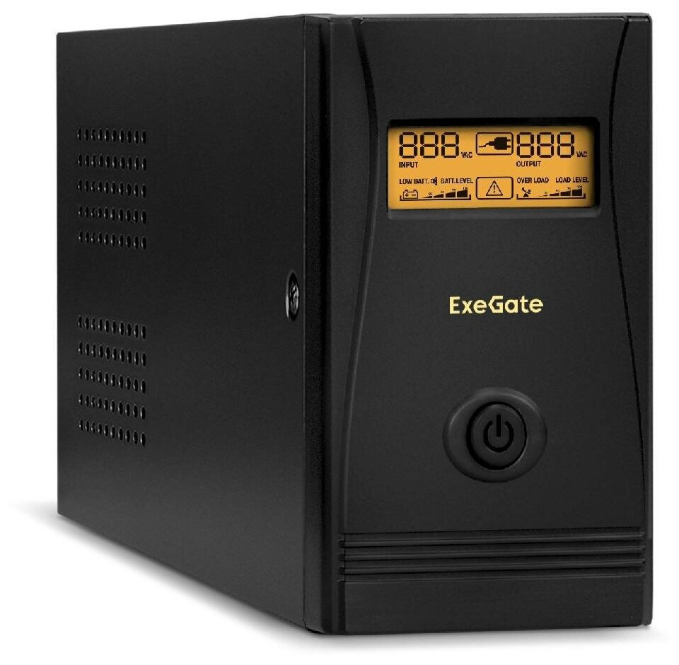 Устройство бесперебойного питания EXEGATE SpecialPro Smart LLB-600.LCD.AVR.2SH.RJ.USB <600VA/360W, LCD, AVR, 2*Schuko, RJ45/11, USB, металли