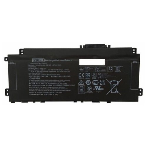 Аккумулятор PP03XL для ноутбука HP Pavilion 13-bb, 14-dk, 14-dv 11.55V 3560mAh черный