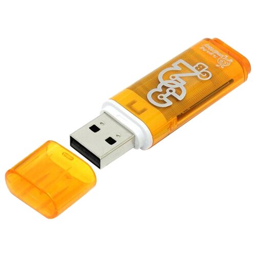 Память Smart Buy Glossy 32GB, USB 2.0 Flash Drive, оранжевый комплект 3 шт память smart buy glossy 32gb usb 2 0 flash drive черный