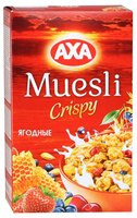 Мюсли AXA Muesli Crispy хрустящие медовые хлопья и шарики с ягодами, коробка, 270 г