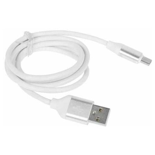 Кабель круглый DEXP USB Type-C - USB белый 1 м usb кабель lp usb type c круглый soft touch металлические разъемы 1 2метра черный коробка