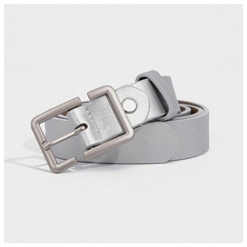 фото Ремень сима-ленд, размер 105, серебряный сима-лэнд