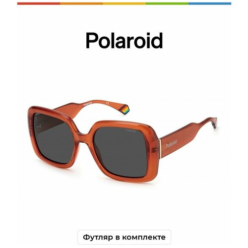 Солнцезащитные очки Polaroid Polaroid PLD 6168/S L7Q M9 PLD 6168/S L7Q M9, красный, оранжевый солнцезащитные очки polaroid кошачий глаз поляризационные с защитой от уф для женщин золотой