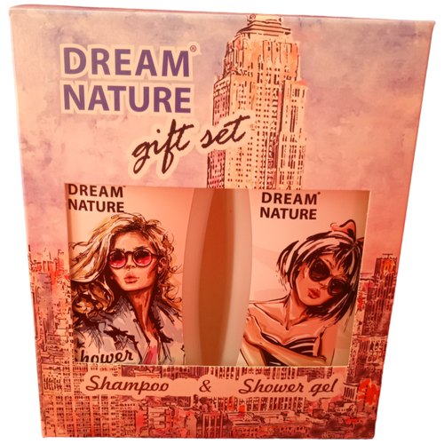 Подарочный набор женский DREAM NATURE gift set- шампунь (ослабленные, поврежденные волосы) и гель (груша, миндаль), 250 мл