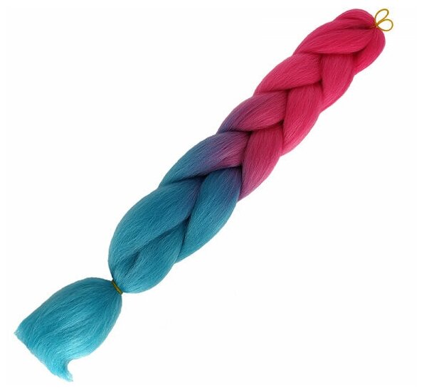 Канекалон коса 60 см, омбре из розового в голубой