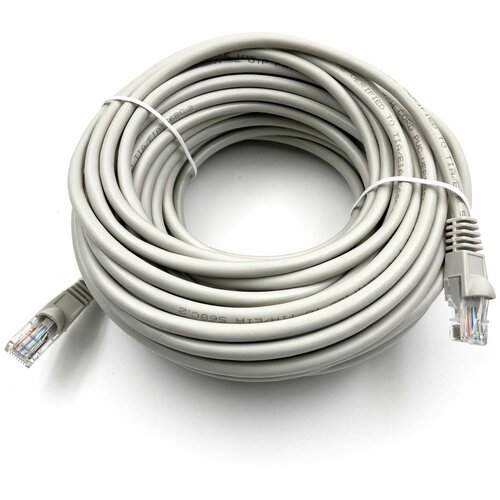 Патч-корд Buro UTP cat5E 4 пары 20м, серый (UTP-5E-20M-G) кабель aopen patch cat5e utp 20m anp511 20m g