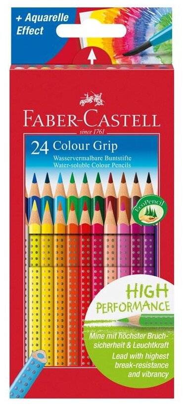 Карандаши цветные Faber-Castell Grip 24 цвета трехгранные