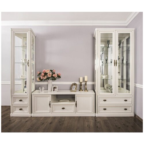 Гостиная Натали 1+тв+2 белый глянец