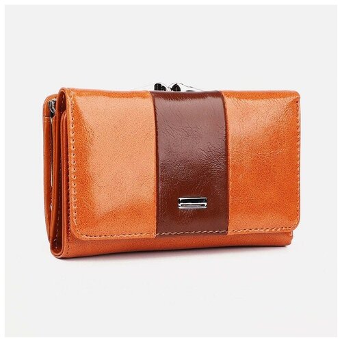 фото Кошелек , на кнопках, оранжевый без бренда