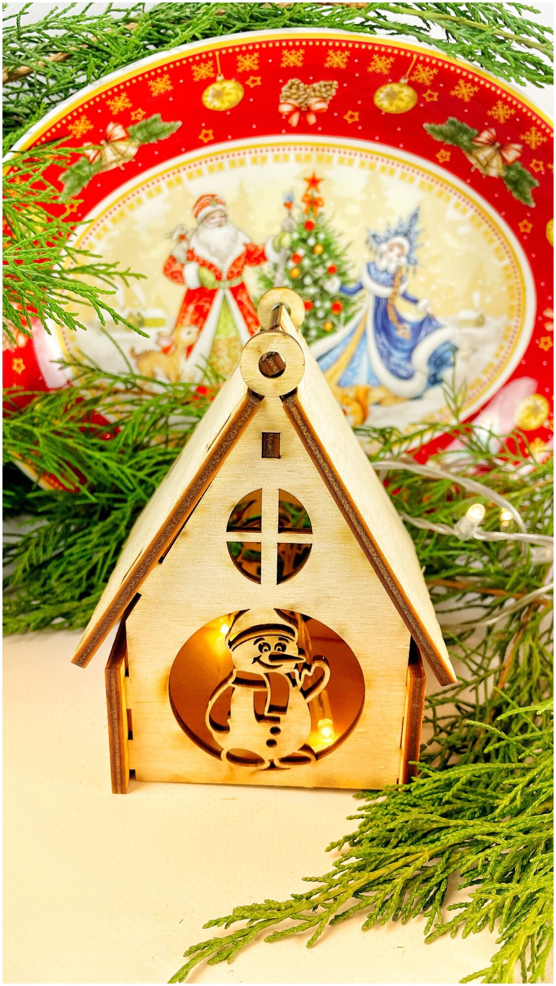 Домик новогодний "Снеговик"