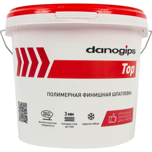 DANOGIPS Шпаклевка готовая финишная Danogips Dano Top5 5 кг шпаклевка полимерная danogips dano jet 5 выравнивающая 25 кг