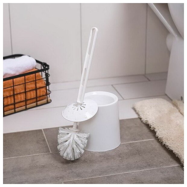 Туалетный Ерш С Круглой Подставкой Белый 1/30 Виолет Violet - фото №4