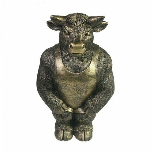 Фигура декоративная Бык Федор10*13*20,статуэтка интерьерная, животные, коллекционная, фигурк, для декора, для интерьера, для дома