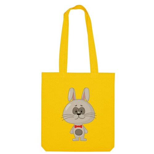 Сумка шоппер Us Basic, желтый мужская футболка милый кролик в галстуке бабочке 2xl темно синий