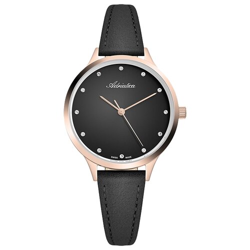 Наручные часы Adriatica, черный наручные часы кварцевые корпус пластик ремешок резина бесшумный механизм розовый