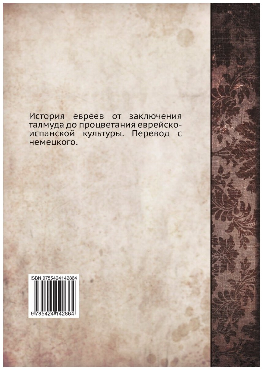 Книга История Евреев От Заключения талмуда до процветания Еврейско-Испанской культуры, ... - фото №2