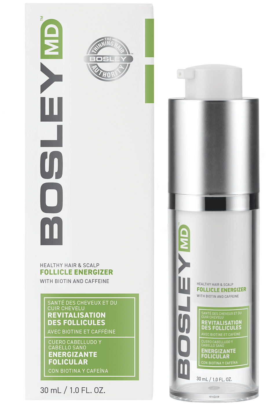 Bosley, Healthy Hair & Scalp, энергия для фолликулов с биотином и кофеином, 30 мл (1 жидк. Унция) - фото №1