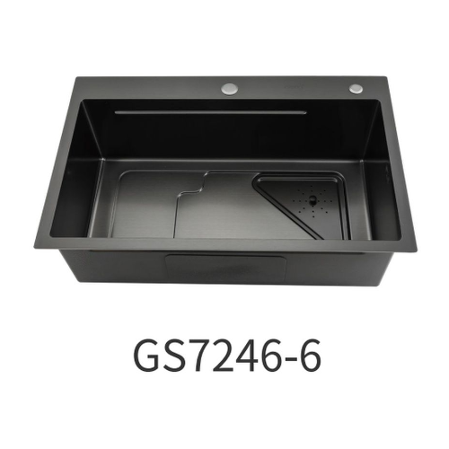 Врезная мойка для кухни Gappo нержавеющая сталь (GS7246-6) цвет черный
