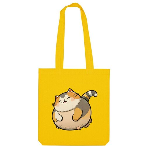 Сумка шоппер Us Basic, желтый сумка довольный кот желтый