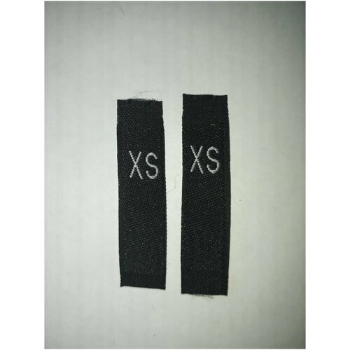 Размерник XS (для одежды, жаккард, размер 10х30мм, цвет черный) 30шт.