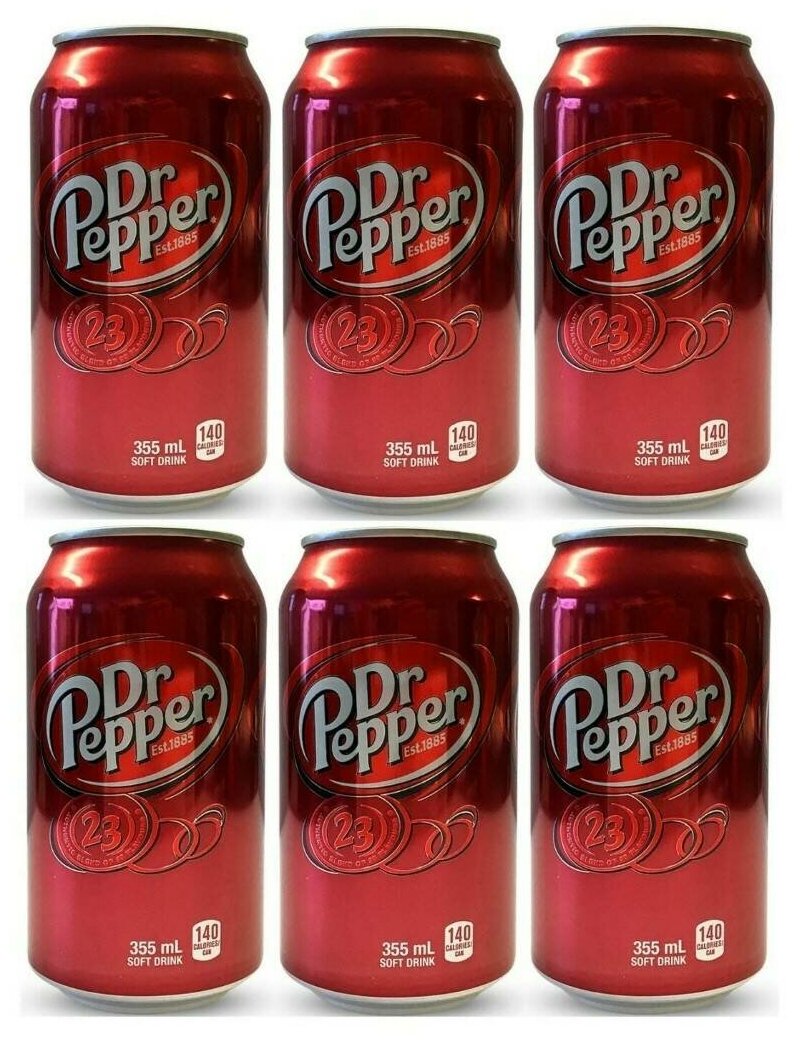 Газированный напиток Dr Pepper Original USA (Доктор Пеппер Оригинал США)/ 6 банок по 355 мл.