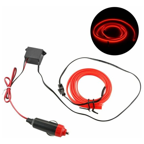 Светодиодная лента SmartElectronics 3м,12В,120 LED/m Неоновая лента в авто, машину, автомобиль/Красный
