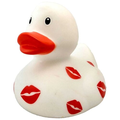 фото Игрушка для ванной FUNNY DUCKS Белая уточка с поцелуями (1995) белый/красный