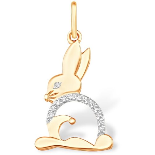 фото Подвеска vorobyeva, красное золото, 585 проба, фианит