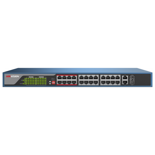 Коммутатор Hikvision DS-3E0326P-E коммутатор hikvision ds 3t0310hp e hs 8x100mb 1g 1sfp 6poe 110w неуправляемый