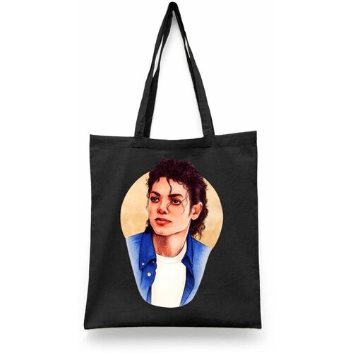 фото Сумка-шоппер унисекс каждому своё "майкл джексон/michael jackson" черная