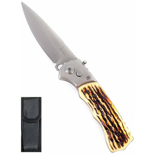 фото Складной автоматический нож pirat 515, пластиковая рукоять, чехол, длина клинка: 8,7 см