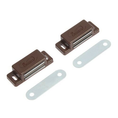 Магнит мебельный тундра M001BR 41х13 мм маленький коричневый 2 шт 313₽