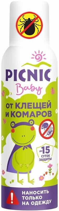 Аэрозоль Picnic Бейби от клещей и комаров, 125мл