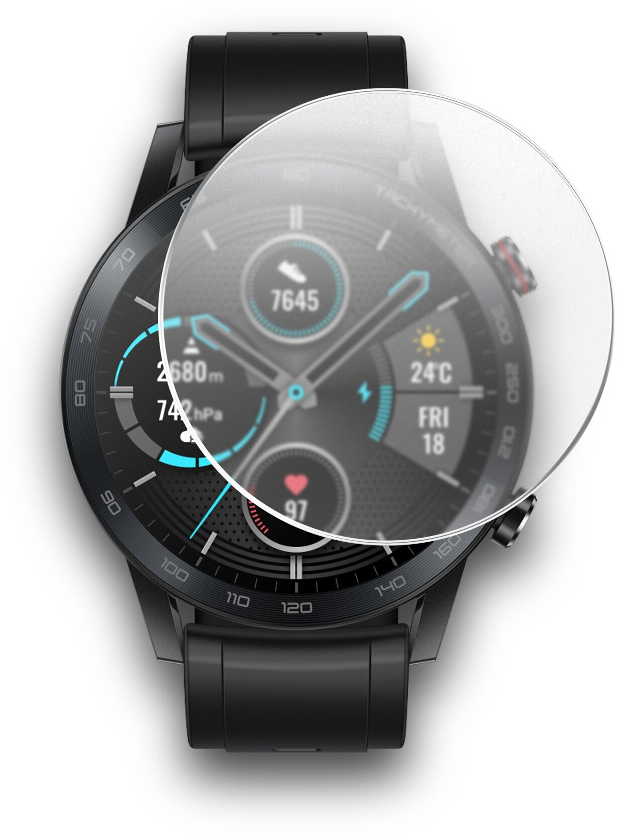 Защитная пленка на Honor Magic Watch 2/Huawei Watch GT2 46mm матовая гидрогелевая с олеофобным покрытием комплект 2 шт, Miuko