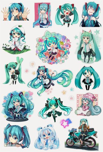 Изображение товара Мику Хацунэ наклейки аниме стикеры HATSUNE MIKU