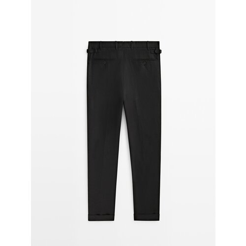 фото Черные льняные брюки от костюма massimo dutti