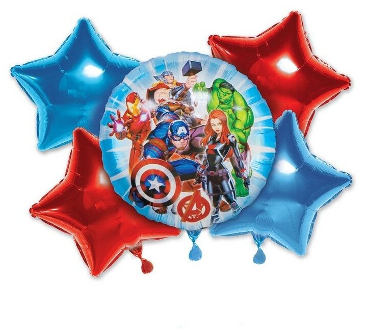 MARVEL Набор фольгированных шаров "С Днем рождения", Мстители