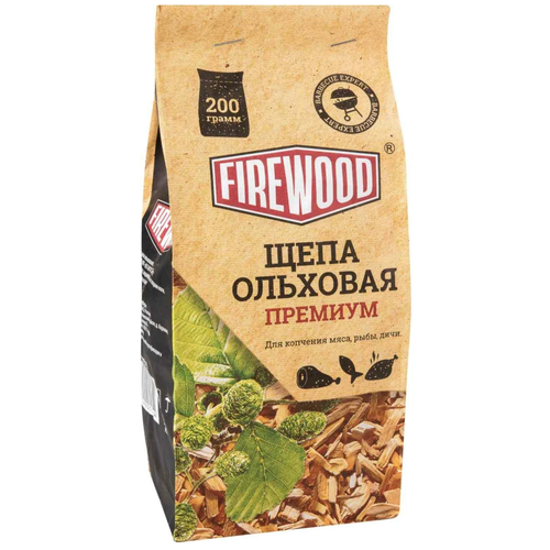 Firewood Щепа для копчения, премиум, ольха, 200 г 0.2 кг