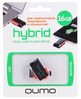 Флешка Qumo Hybrid 16Gb черный