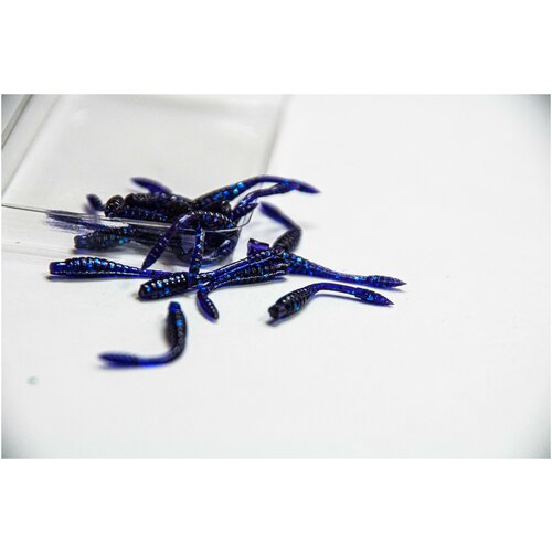 Силиконовая приманка для мормышинга TWorm 25 мм, цвет Фиолетовый/ Виолет/ Violet, уп. 20 шт.