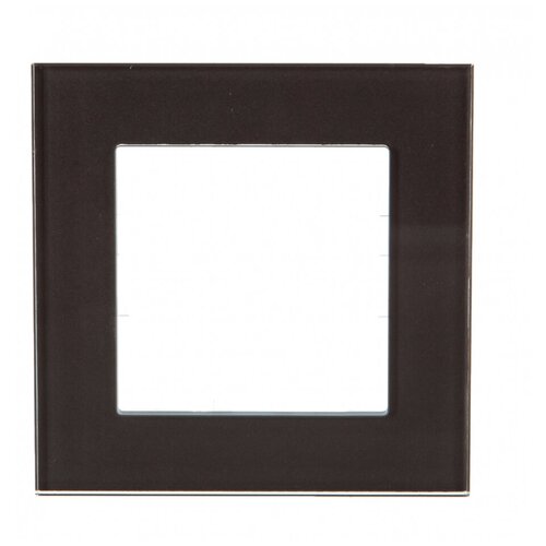 1-постовая рамка LK Studio натуральное стекло, цвет серо-коричневый 844119-1 16062472
