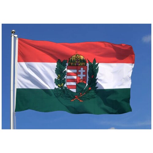 Флаг Венгрии с гербом 90х135 см