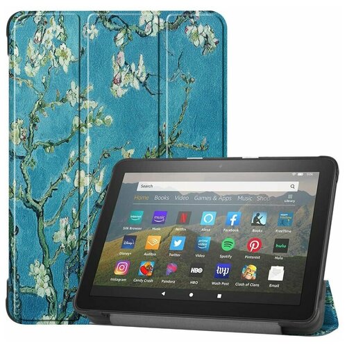 Чехол Smart Case для Amazon Kindle Fire HD 8 / 8 Plus (2020), 8 дюймов (Apricot Flower) cover for coque amazon kindle fire hd 8 plus 2020 cartoon leather case for amazon fire hd8 plus 2020 8 0 inch tablet cover cases