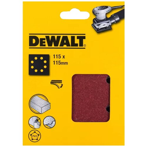 Лист шлифовальный перфорированный (25 шт; 115х115 мм; 80G) DEWALT DT3032