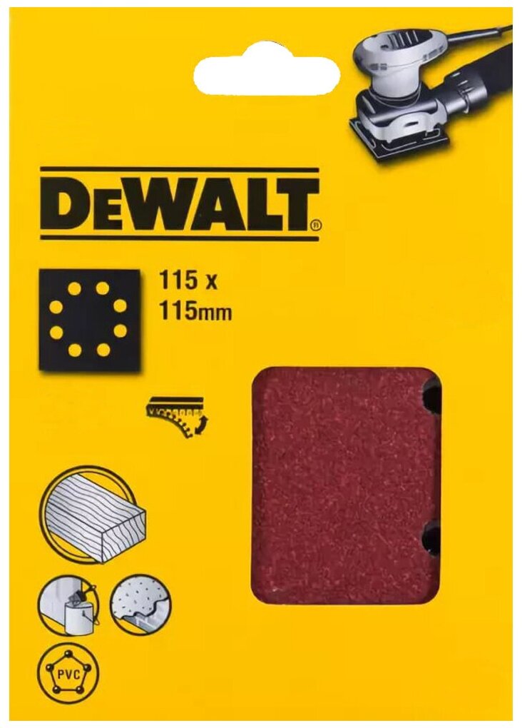 Шлифлисты перфорированные DEWALT DT3032 115 x 115 мм 80G 25 шт.