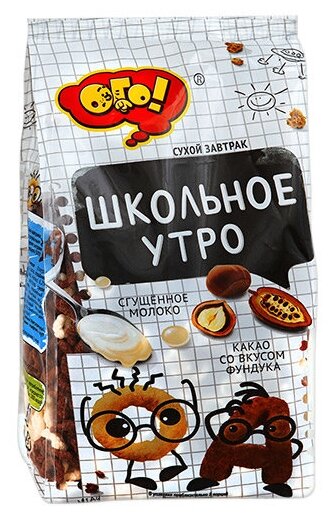 Готовый завтрак ОГО! Школьное утро алфавит со сгущенным молоком и какао ...
